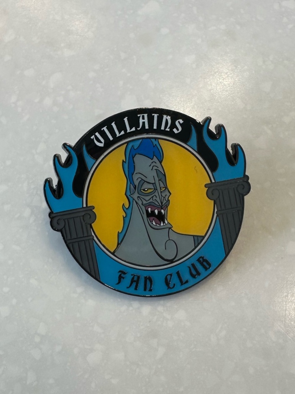 Loungefly Blue Gray Yellow Hades Villains Fan Club Enamel Pin
